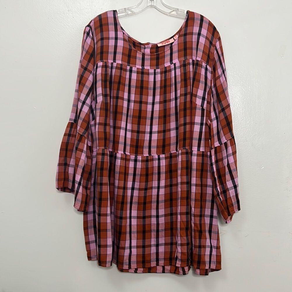 NWT EVRI TIERED PEASANT‎ TOP SIZE 3X